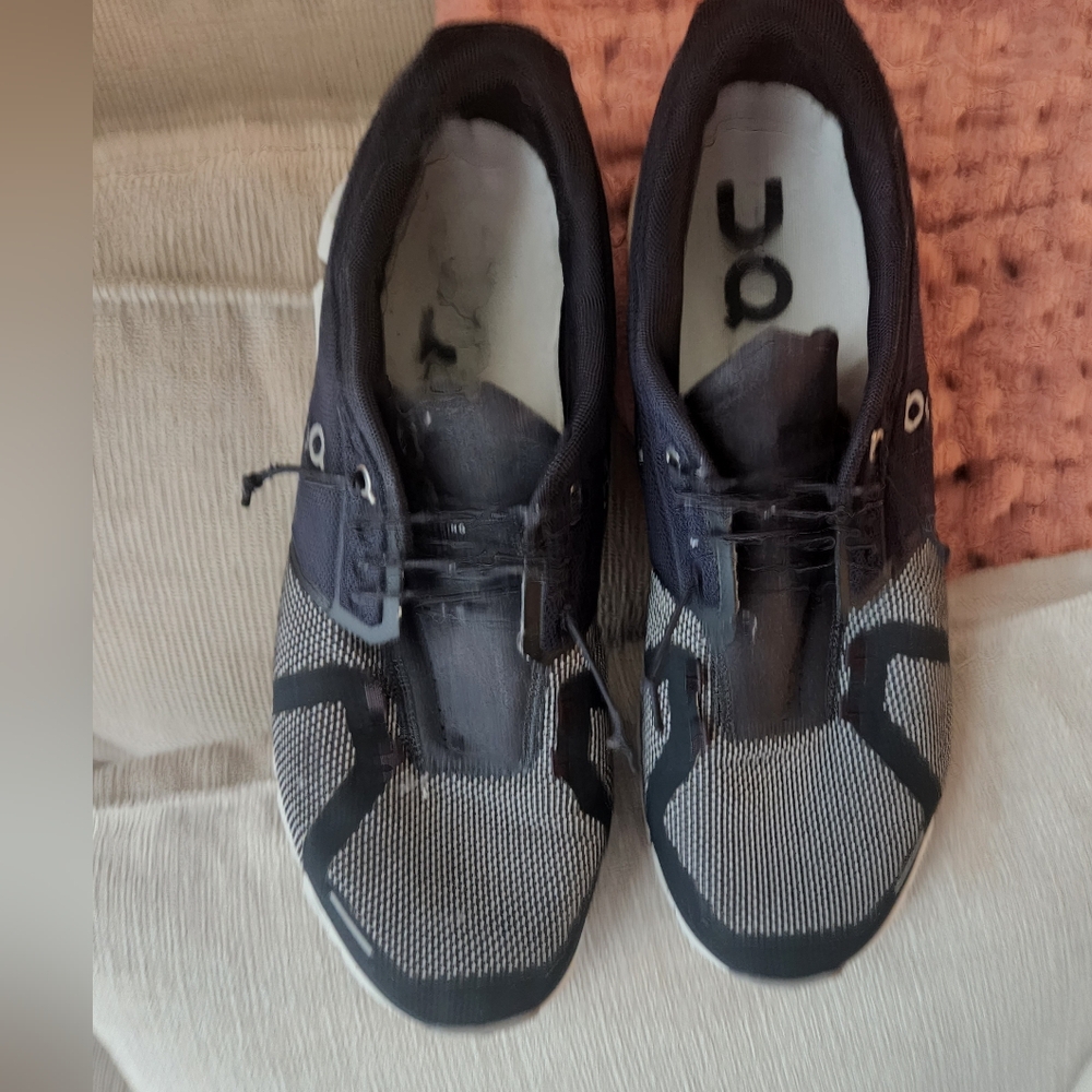 On Running Black and Gray Athletic Shoes with Mesh Upper